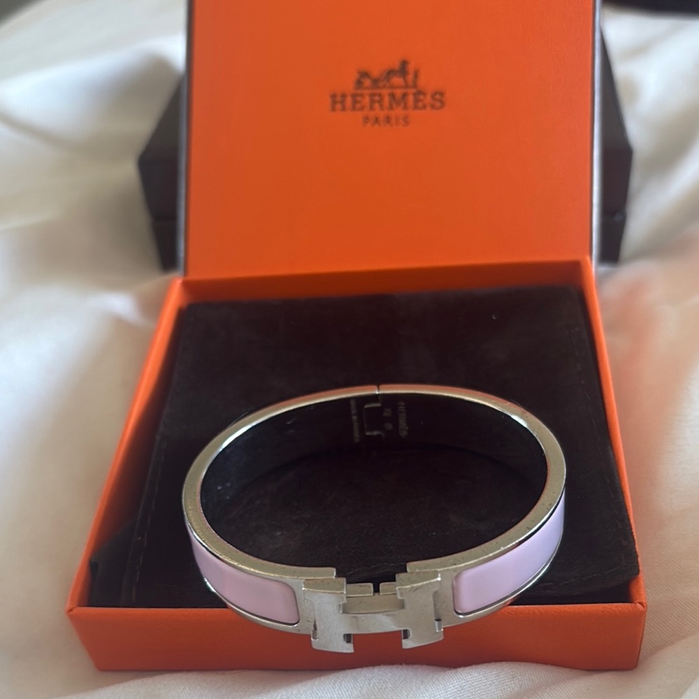 Hermes Silver Bangle Bracelet